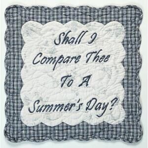 Summer's Day Table Mat Quilted Wall Hanging Shakespeare Blue Toile 18x18" NEW